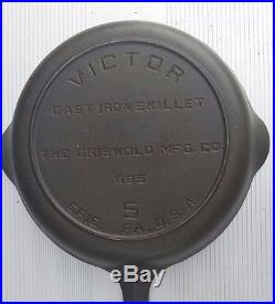 VICTOR GRISWOLD Holy Grail MOST RARE #5 Cast Iron Skillet Heat Ring Fully Marked