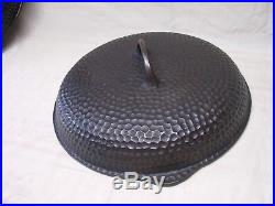 VINTAGE 12 # 10 CHICAGO HARDWARE FOUNDRY DEEP HAMMERED CAST IRON SKILLET With LID