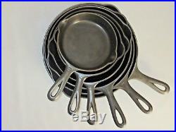 VINTAGE 1930's GRISWOLD MATCHING SKILLET SET with LARGE BLOCK LOGO (Ex. Cond.)