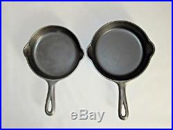 VINTAGE 1930's GRISWOLD MATCHING SKILLET SET with LARGE BLOCK LOGO (Ex. Cond.)