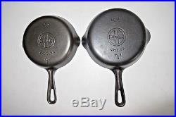 VINTAGE 1940's GRISWOLD MATCHING STYLE SKILLET SET-SIZES 3,4,5,6,7,8,9 (Ex. Cond)