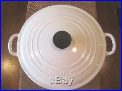 VINTAGE AMAZING CONDITION- LE CREUSET #2 GLOSSY WHITE DUTCH OVEN & LID 7.25qt