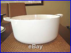 VINTAGE AMAZING CONDITION- LE CREUSET #2 GLOSSY WHITE DUTCH OVEN & LID 7.25qt