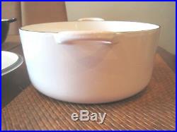 VINTAGE AMAZING CONDITION- LE CREUSET #2 GLOSSY WHITE DUTCH OVEN & LID 7.25qt