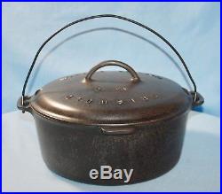 VINTAGE GRISWOLD #10 TiteTop Dutch Oven #835 with2553A Lid, Flat, Restored