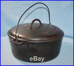 VINTAGE GRISWOLD #10 TiteTop Dutch Oven #835 with2553A Lid, Flat, Restored