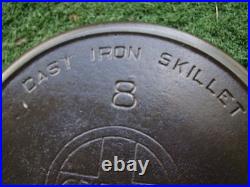 VINTAGE GRISWOLD # 8 LARGE SLANT LOGO MARKED 704 E CAST IRON SKILLET withHR