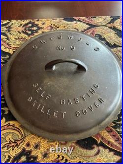 VINTAGE GRISWOLD #9 Cast Iron Skillet 469 C with Self Basting Lid