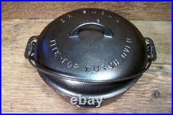 VINTAGE GRISWOLD BIG BLOCK CAST IRON TITE-TOP DUTCH OVEN # 8 with LID & TRIVET GUC