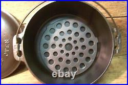 VINTAGE GRISWOLD BIG BLOCK CAST IRON TITE-TOP DUTCH OVEN # 8 with LID & TRIVET GUC