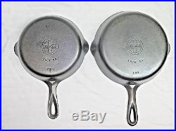 VINTAGE GRISWOLD CAST IRON SKILLET SET withEARLY HANDLE #3,4,5,6,7,8,9 (Ex. Cond)