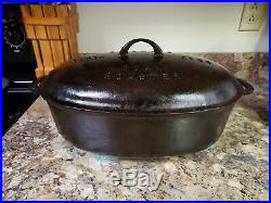 VINTAGE GRISWOLD No. 7 CAST IRON OVAL DUTCH OVEN ROASTER WITH LID NICE