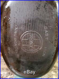 VINTAGE GRISWOLD No. 7 CAST IRON OVAL DUTCH OVEN ROASTER WITH LID NICE