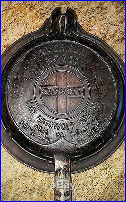 VINTAGE GRISWOLD WAFFLE IRON no 608 Erie PA RARE