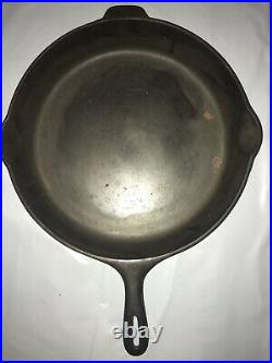 VINTAGE GRISWOLD / WAGNER CAST IRON SKILLET # 12 A 14 USA Spins Read Ad