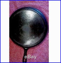 VINTAGE UNMARK LODGE CAST IRON SKILLET 12 #10 Home Cooking Kitchen Pan Look