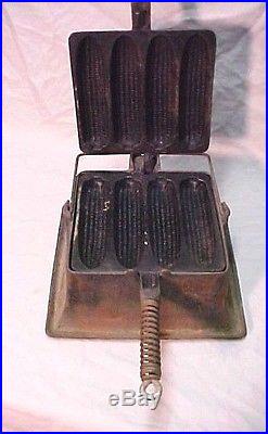 Vintage Wagner Ware Krusty Korn Cast Iron Sausage Pans & Holder With Hang Tag