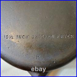 VTG #8 Griswold 10.5 Chicken Fryer Hinged Lid Small Block Logo Cast Iron
