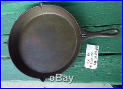 VTG CAST IRON SKILLET NO 16 TILT With HEAT RING SPOUTS NO LOGO COOKWARE FISHFRY