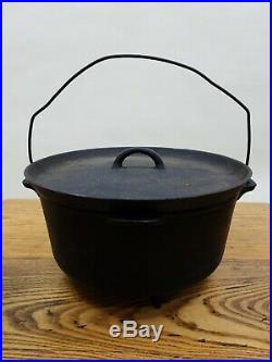 VTG GRISWOLD 310 CAST IRON CHUCK WAGON CAMP DUTCH OVEN With #10 LID LEGS TITE-TOP