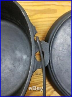 VTG GRISWOLD 310 CAST IRON CHUCK WAGON CAMP DUTCH OVEN With #10 LID LEGS TITE-TOP