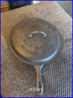VTG GRISWOLD CAST IRON No 8 SKILLET With SELF BASTING Cover see Desc