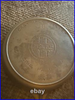 VTG GRISWOLD CAST IRON No 8 SKILLET With SELF BASTING Cover see Desc