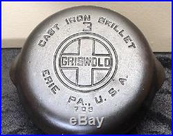 VTG GRISWOLDNO. 3709 VTG 1919-1939 SKILLET PANLarge Block TMCAST IRON F/S