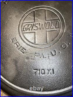 VTG Griswold 9 Slanted Large Block Logo Cast Iron Skillet Heat Ring 710 XI