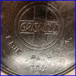 VTG Griswold Cast Iron No 8 704 M Skillet Frying Large Slant Logo Flat