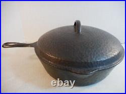 VTG Hammered Cast Iron 11 DEEP CHICKEN FRYER Skillet & Lid UNMARKED