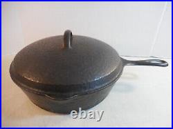 VTG Hammered Cast Iron 11 DEEP CHICKEN FRYER Skillet & Lid UNMARKED