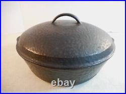 VTG Hammered Cast Iron 11 DEEP CHICKEN FRYER Skillet & Lid UNMARKED