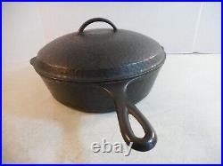 VTG Hammered Cast Iron 11 DEEP CHICKEN FRYER Skillet & Lid UNMARKED