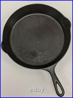 VTG Pre Griswold Erie No. 10 Cast Iron Skillet With Heat Ring Nicely Restored