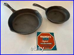 VTG Wagner's 1891 Original Cast Iron Cookware Skillet Pan Set 8 & 10.5 # 1342