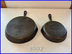 VTG Wagner's 1891 Original Cast Iron Cookware Skillet Pan Set 8 & 10.5 # 1342