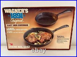 VTG Wagner's 1891 Original Cast Iron Cookware Skillet Pan Set 8 & 10.5 # 1342