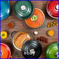 Versatile 6.4 Qt Cast Iron Casserole Pot with Lid Oven Safe up to 500° F