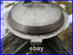 Very Hard To Find Griswold Hammered Cast Iron #3 Plated Hinged LID No. 2093