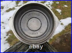 Very Hard To Find Griswold Hammered Cast Iron #3 Plated Hinged LID No. 2093