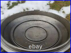 Very Hard To Find Griswold Hammered Cast Iron #3 Plated Hinged LID No. 2093