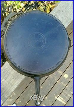 Very Nice Griswold #14 LBL Cast Iron Skillet with Heat Ring P/N 718A EPU