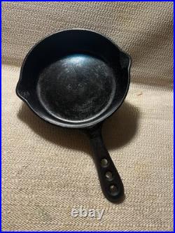 Very Rare #4 Griswold Cast Iron Bbq Skillet 669-a- 3-holed Handle See Details Very Rare #4 Griswold Cast Iron Bbq Skillet 669-a- 3-holed Handle See Details