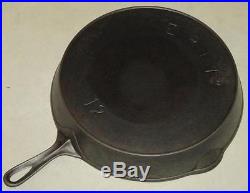 Very Rare Erie Pre Griswold Logo Cast Iron Pan Skillet with Heat Ring #12