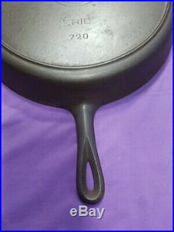 Very Rare Htf #13 Griswold Slant Erie Cast Iron Skillet #720 Strong Heat Ring