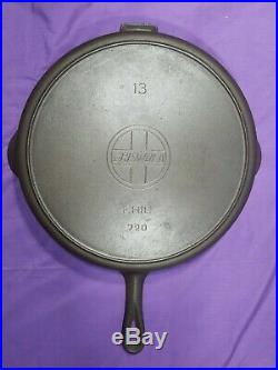 Very Rare Htf #13 Griswold Slant Erie Cast Iron Skillet #720 Strong Heat Ring