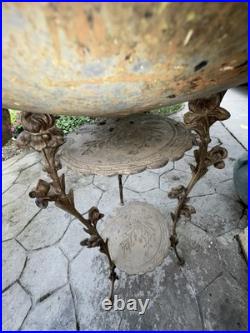 Very heavy! Antique cast-iron cooking pot 15 gal cauldron with chain handle