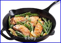 Victoria Cast Iron Skillet Large Frying Pan Seasoned Surface Cast Iron Pan, 12