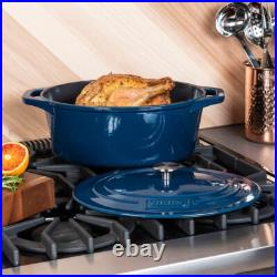Viking Enameled Cast Iron 7 Qt Oval Blue
